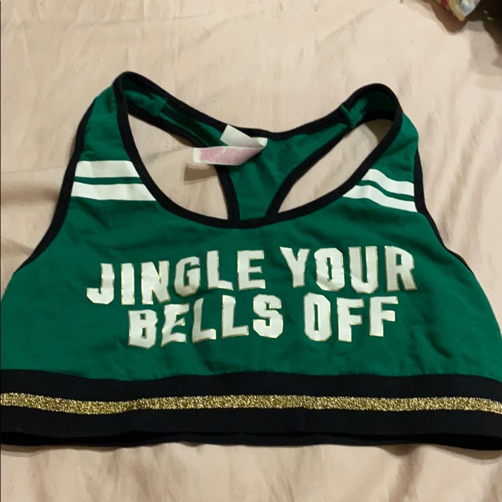 Pink Jingle Your Bells Off sports bra size M